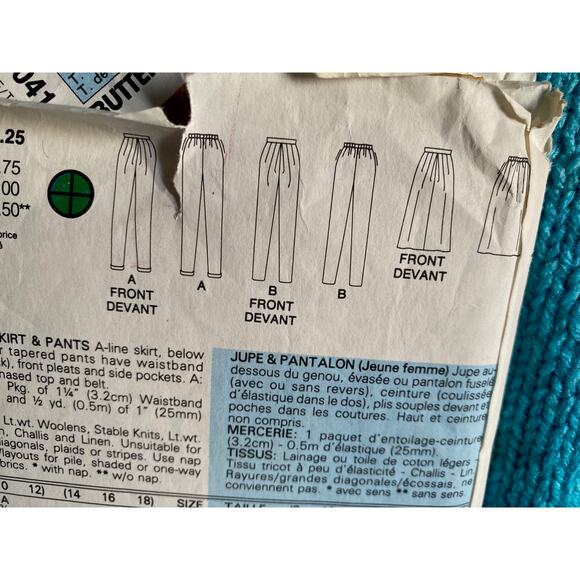 Butterick Pattern 4041 skirt pant sz 8 10 12 - Picture 6 of 6